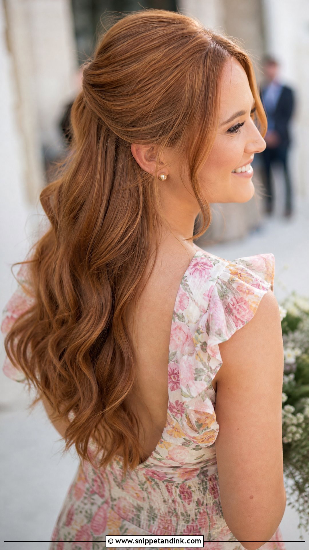 Half Up Half Down Hairstyle - Snippet and Ink - 20 Easy Hairstyles for a Wedding Guest