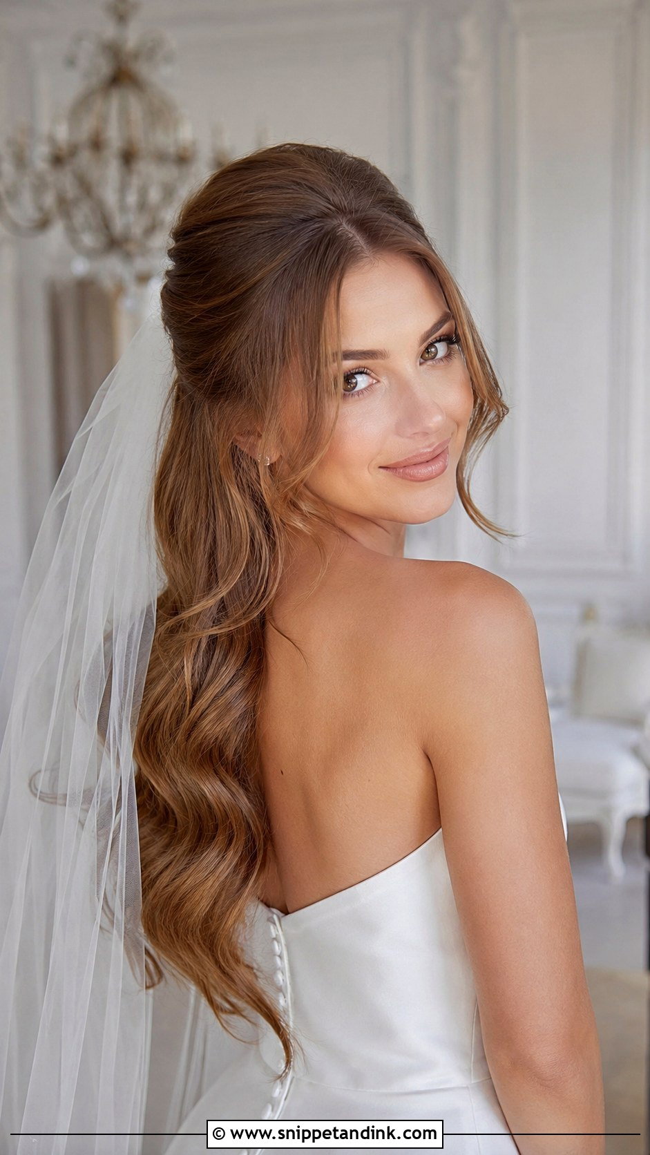 Half Up Half Down Hollywood Glam - Snippet and Ink - 25 Old Hollywood Wedding Hair Ideas