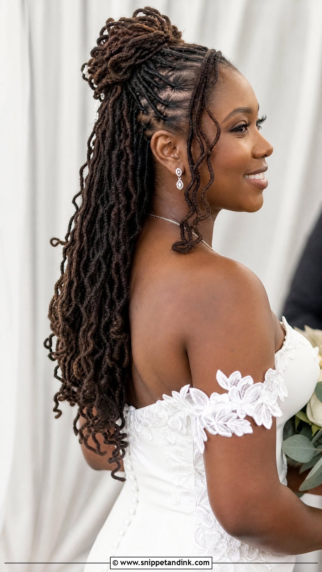 Half Up Half Down Locs - Snippet and Ink - 20 Wedding Hairstyles for Locs