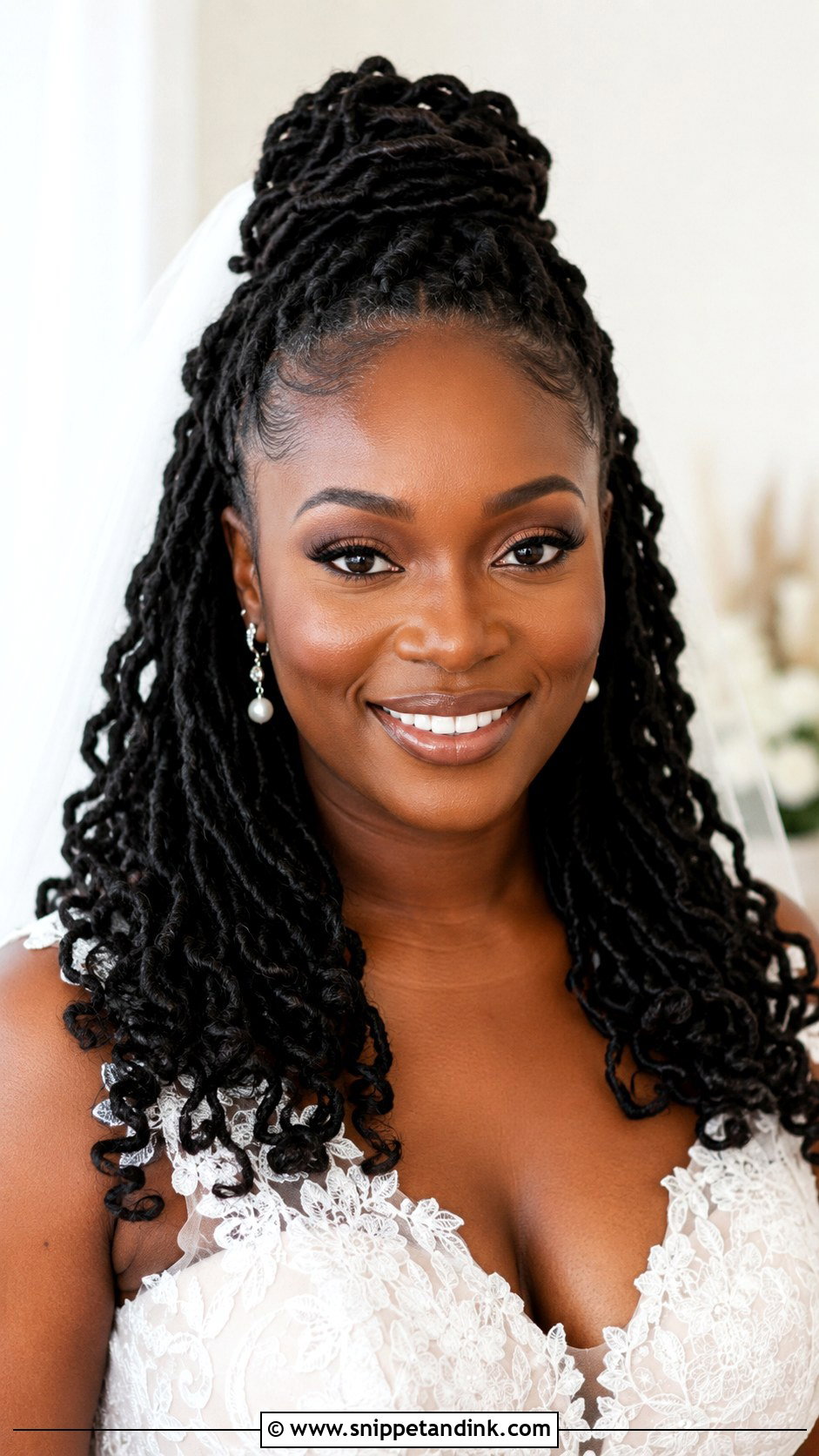 Half Up Half Down Locs Wedding - Snippet and Ink - 15 Wedding Hairstyles Black Women Locs
