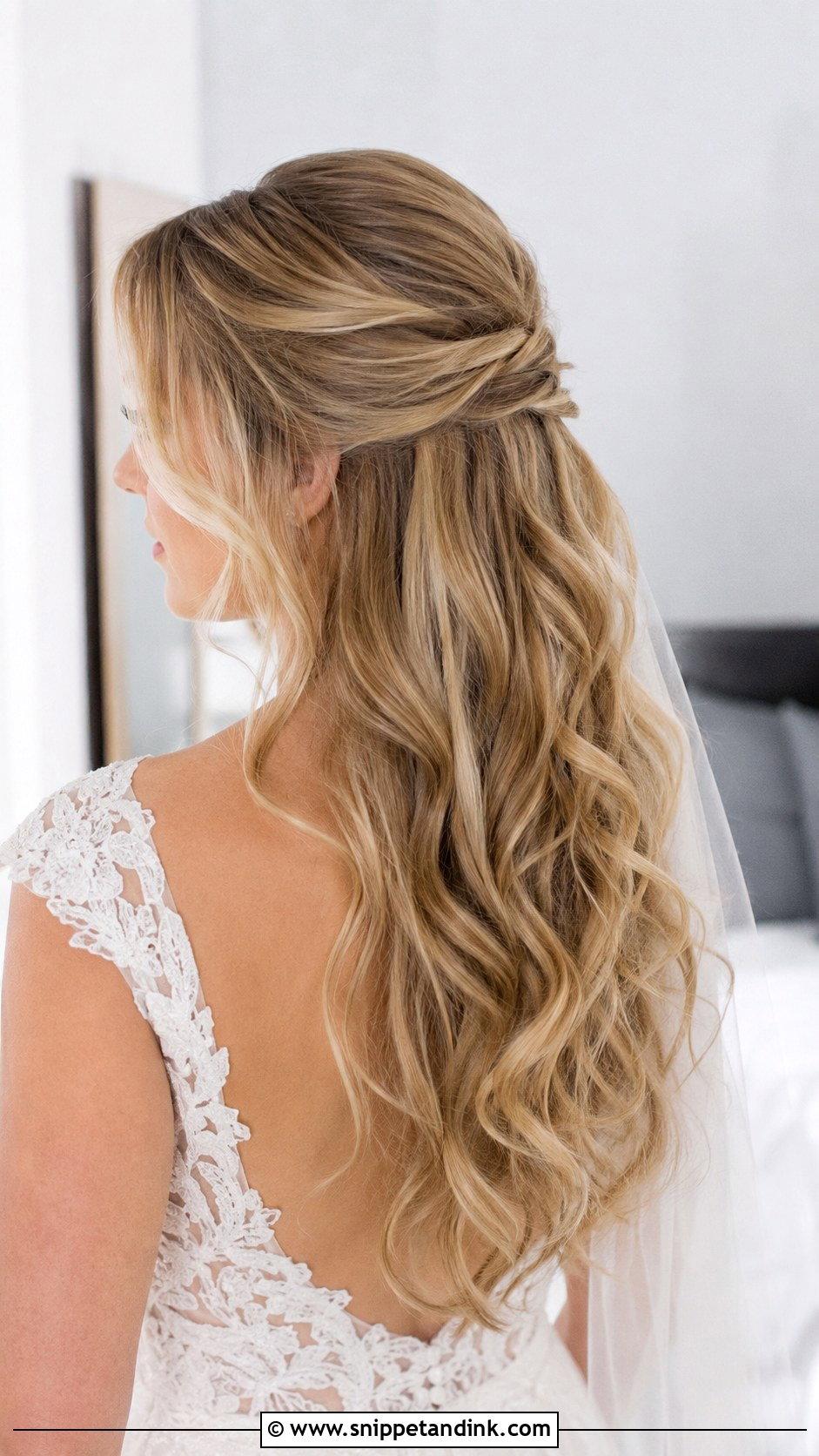 Half Up Half Down Open Curls - Snippet and Ink - 25 Open Curls Hairstyles for Wedding