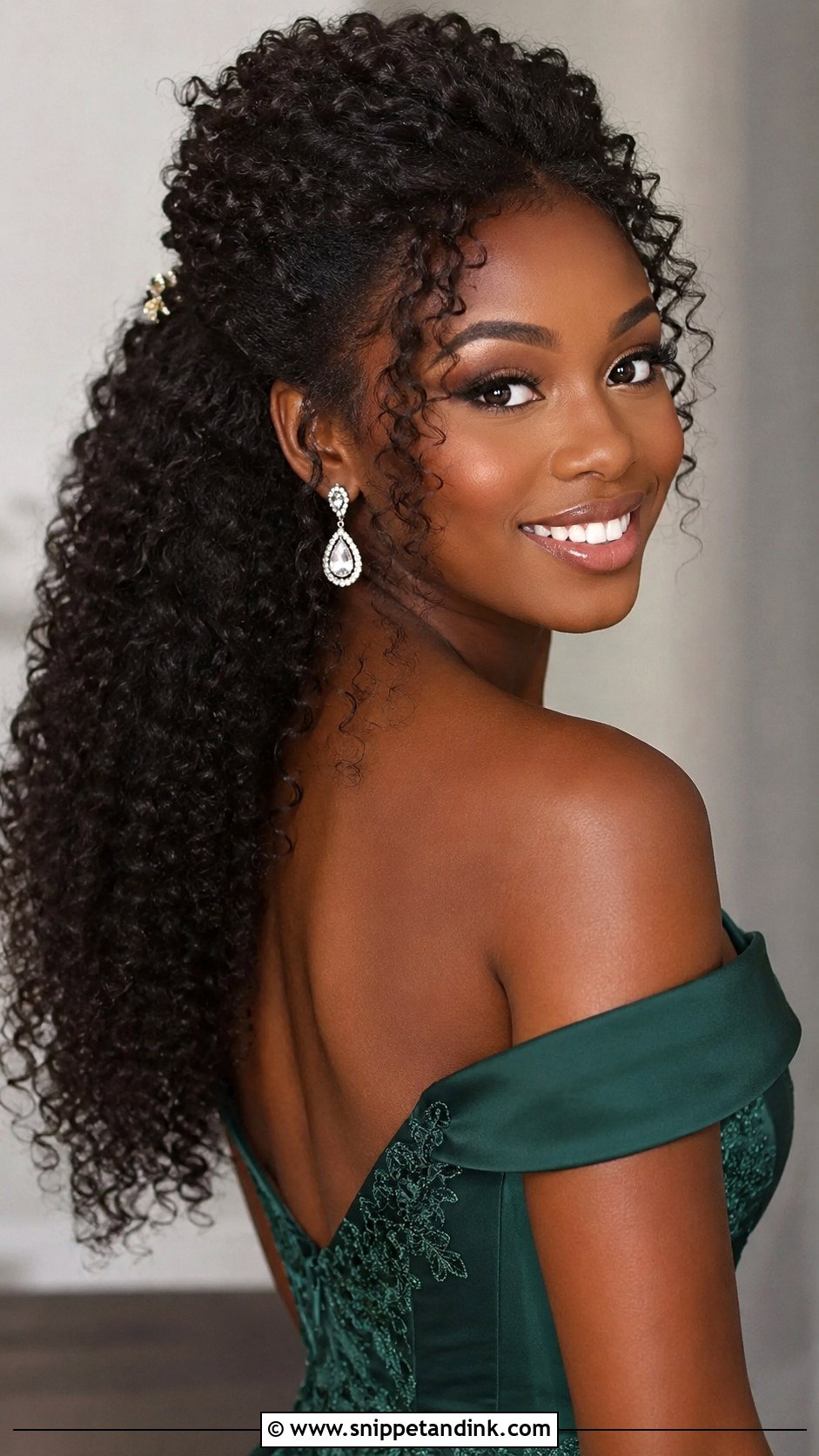 Half Up Half Down Pageant Hair With Natural Curls - Snippet and Ink - 20 Half-Up Half-Down Pageant Hair Ideas