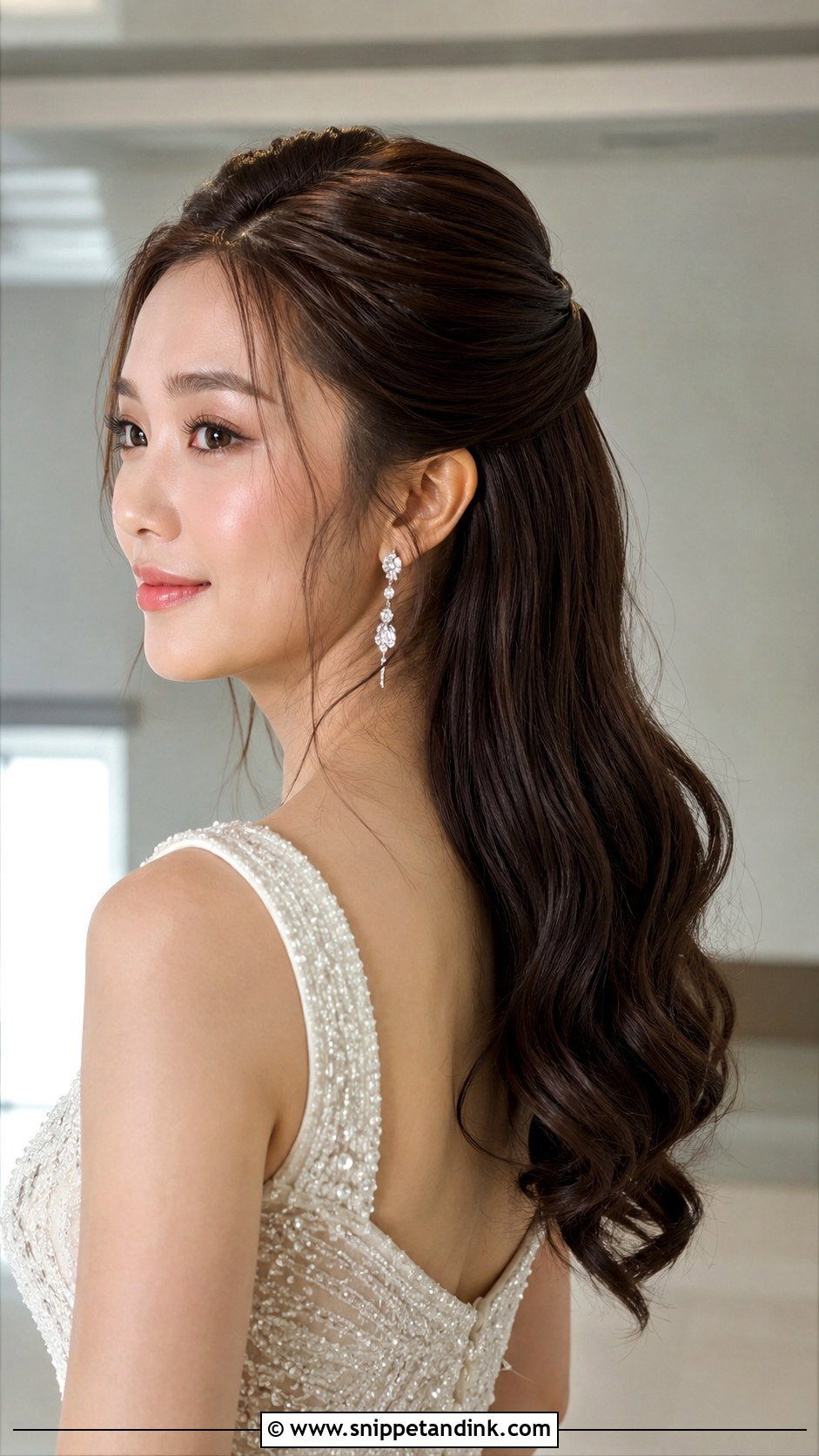 Half Up Half Down Pageant Hair With Sleek Top - Snippet and Ink - 20 Half-Up Half-Down Pageant Hair Ideas