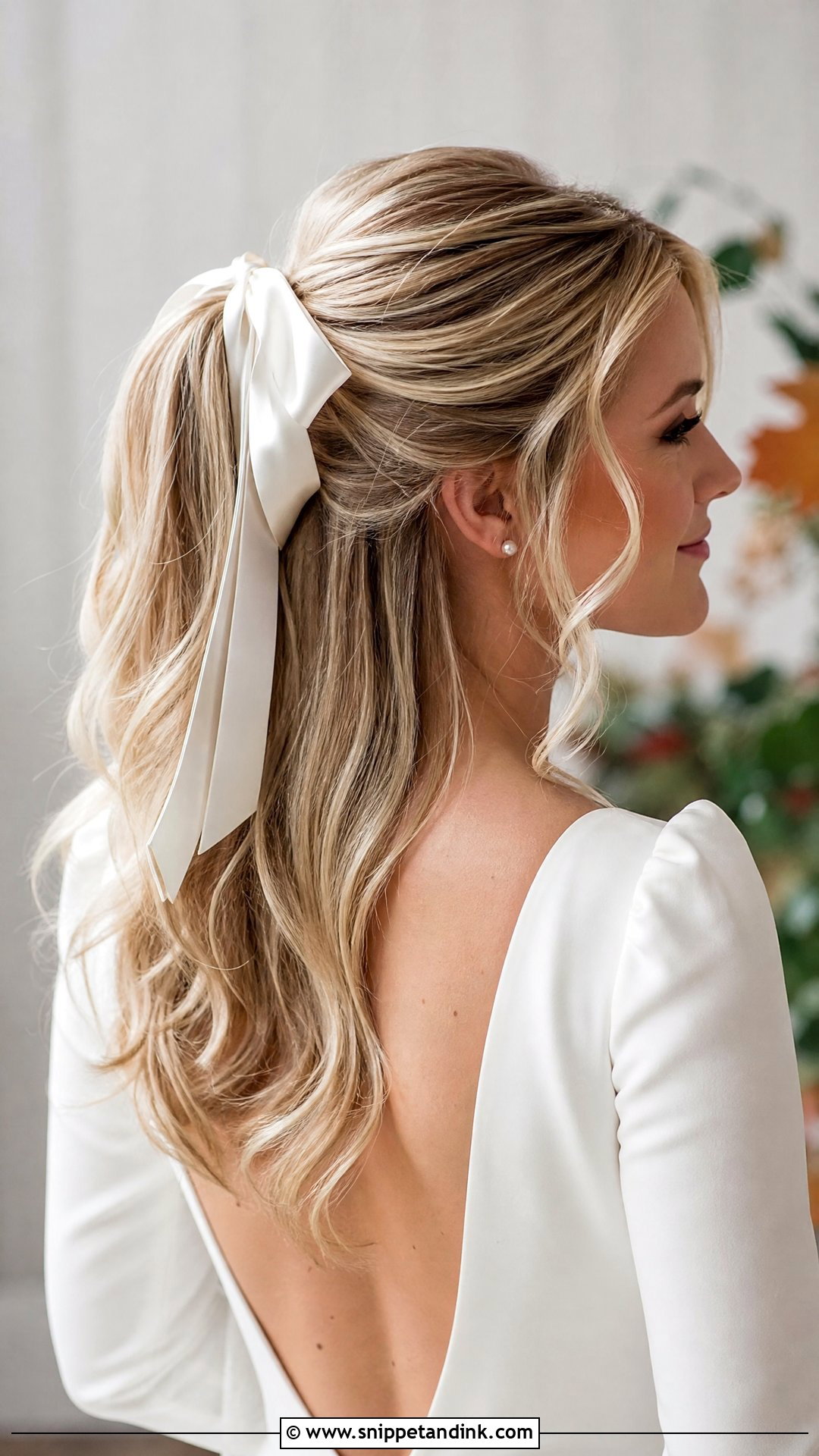Half Up Half Down Ponytail - Snippet and Ink - 20 Half-Up Half-Down Wedding Hair Bride Ideas