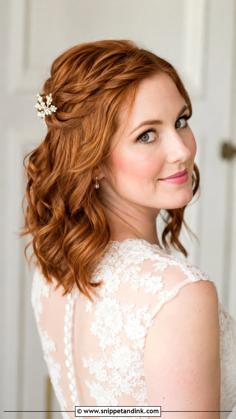 Half Up Half Down Short Hair - Snippet and Ink - 30 Wedding Hairstyles Short Hair