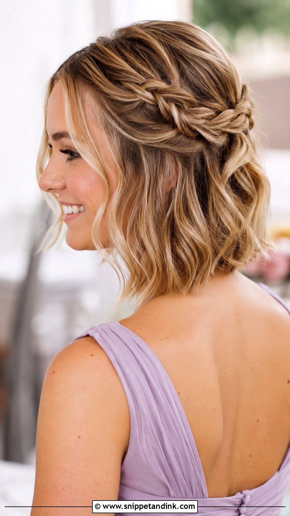 Half Up Half Down Short Hair With Braid - Snippet and Ink - 20 Half Up Half Down Bridesmaid Hair Short Ideas