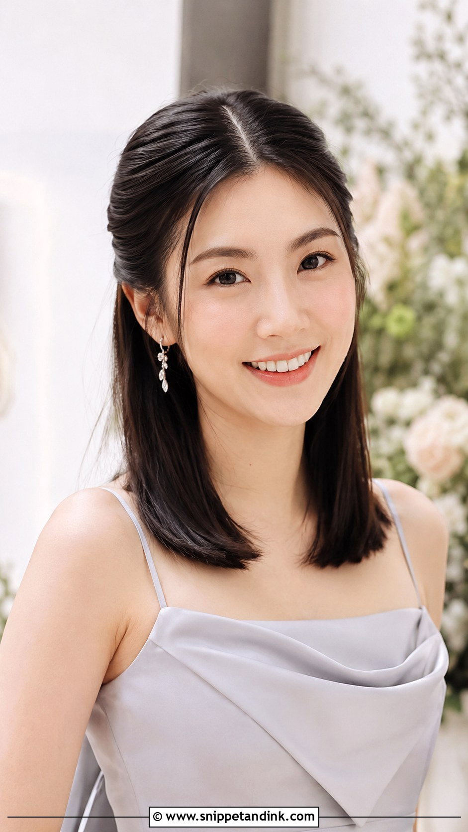 Half Up Half Down Short Hair With Middle Part - Snippet and Ink - 20 Half Up Half Down Bridesmaid Hair Short Ideas