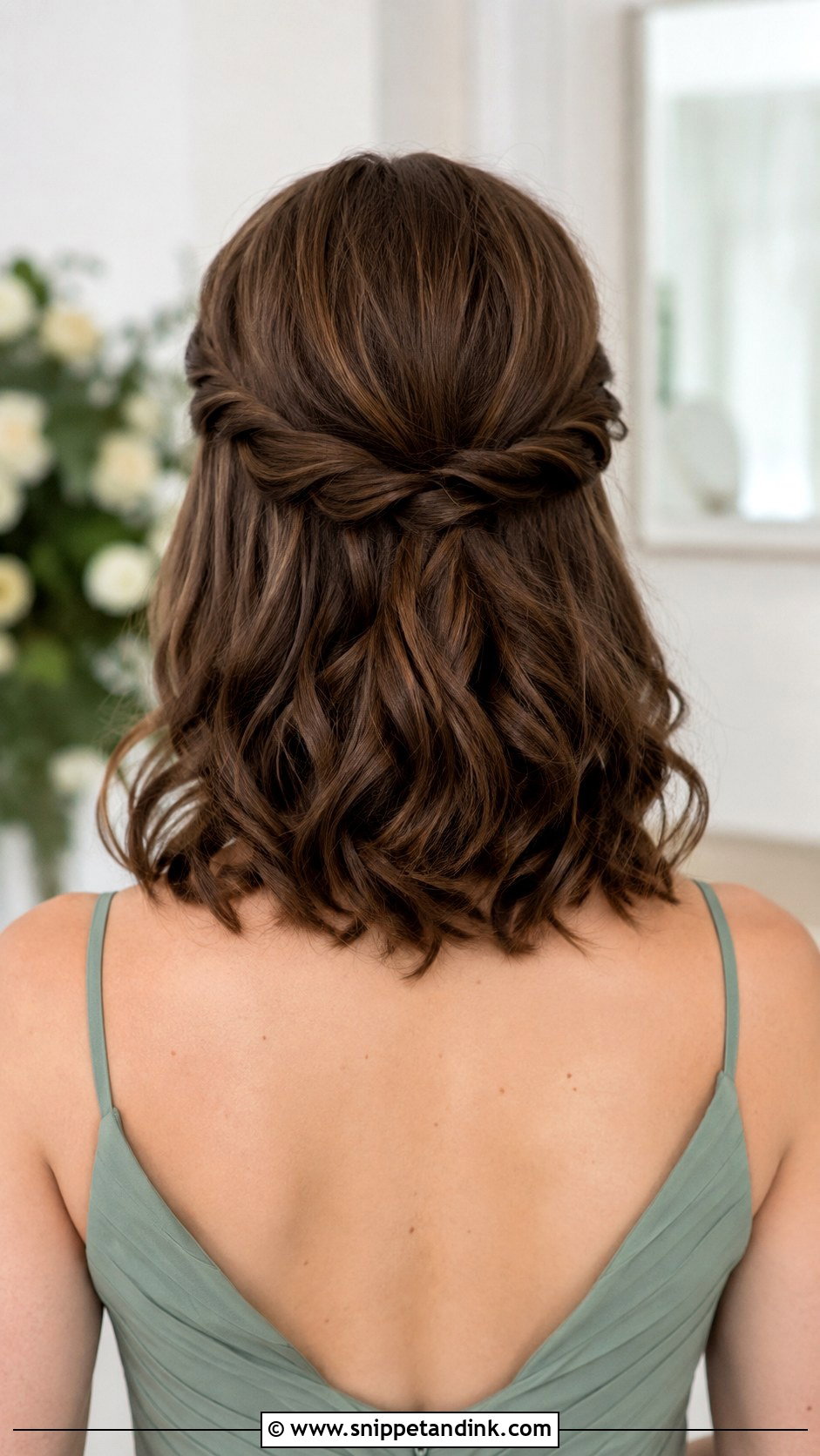 Half Up Half Down Short Hair With Twist - Snippet and Ink - 20 Simple Wedding Hairstyles Half Up Half Down Short Hair Bridesmaid