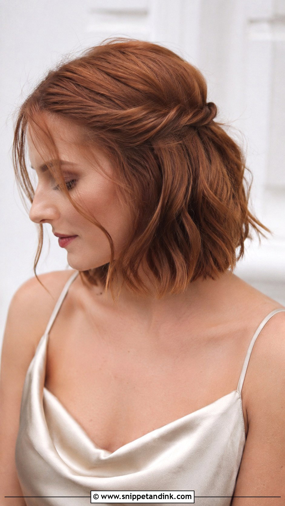Half Up Half Down Short Hair With Twist - Snippet and Ink - 20 Half Up Half Down Bridesmaid Hair Short Ideas