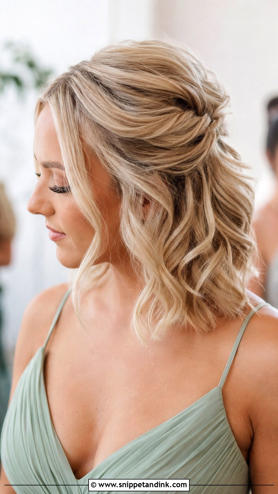 Half Up Half Down Short Hair With Volume - Snippet and Ink - 20 Half Up Half Down Bridesmaid Hair Short Ideas
