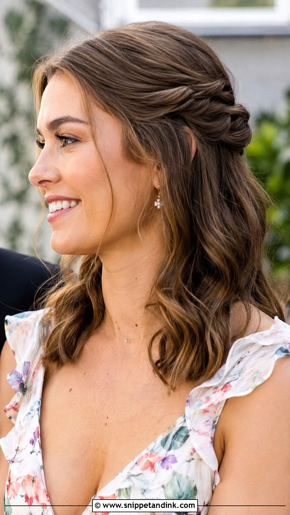 Half Up Half Down Short Hairstyle - Snippet and Ink - 25 Short Hairstyle Wedding Guest Ideas