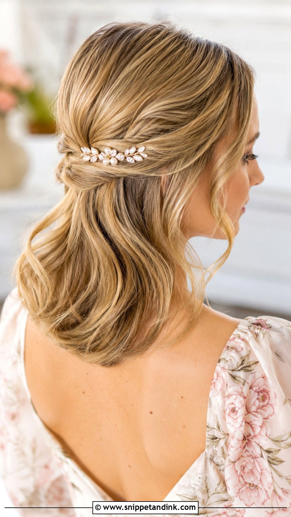 Half Up Half Down Short Style - Snippet and Ink - 30 Wedding Guest Hairstyles for Short Hair