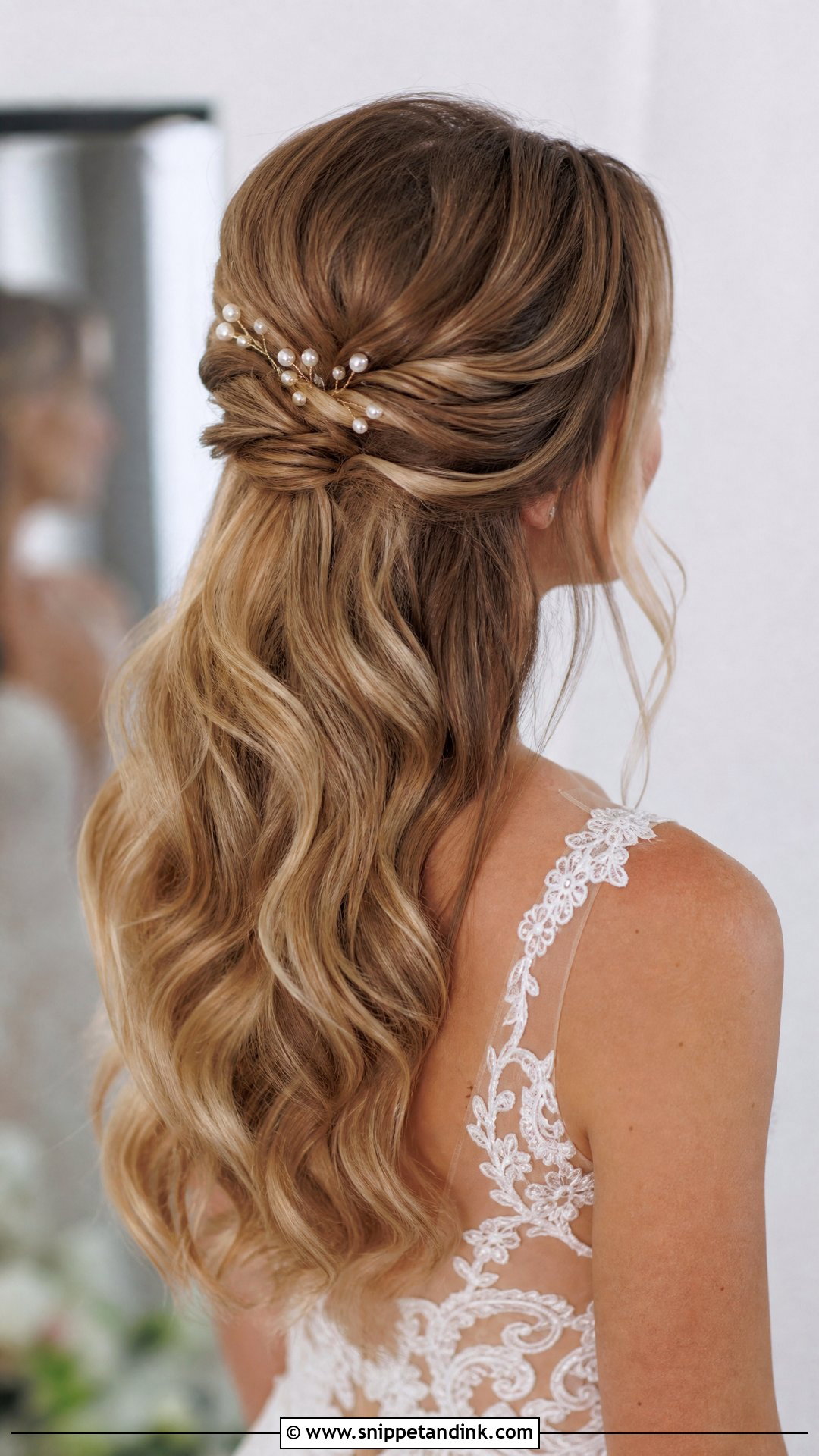 Half Up Half Down Soft Waves - Snippet and Ink - 20 Soft Waves Bridal Hair