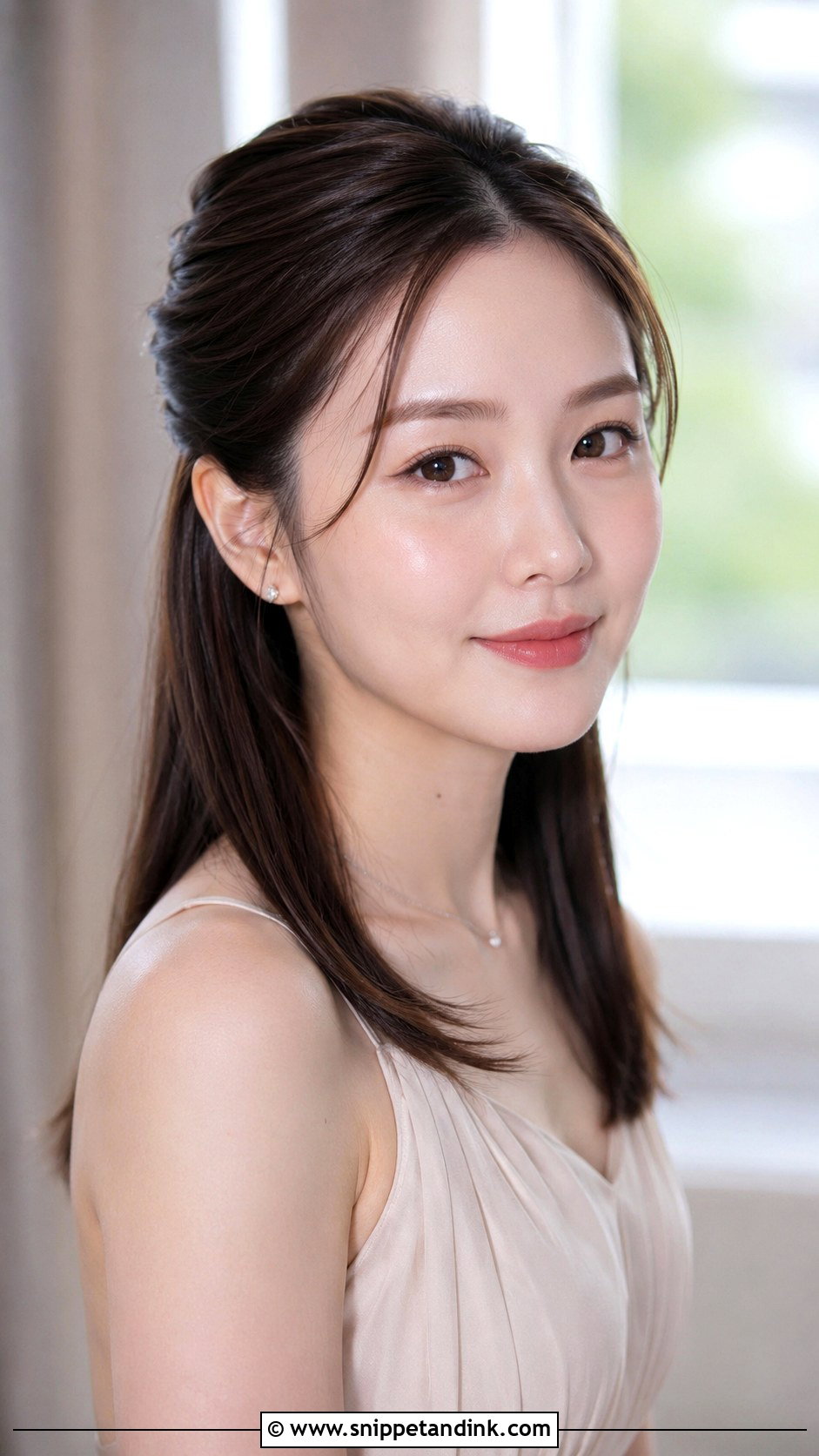Half Up Half Down Straight Hair For Medium Hair - Snippet and Ink - 20 Wedding Hairstyles Half Up Half Down Medium Length Bridesmaid Hair