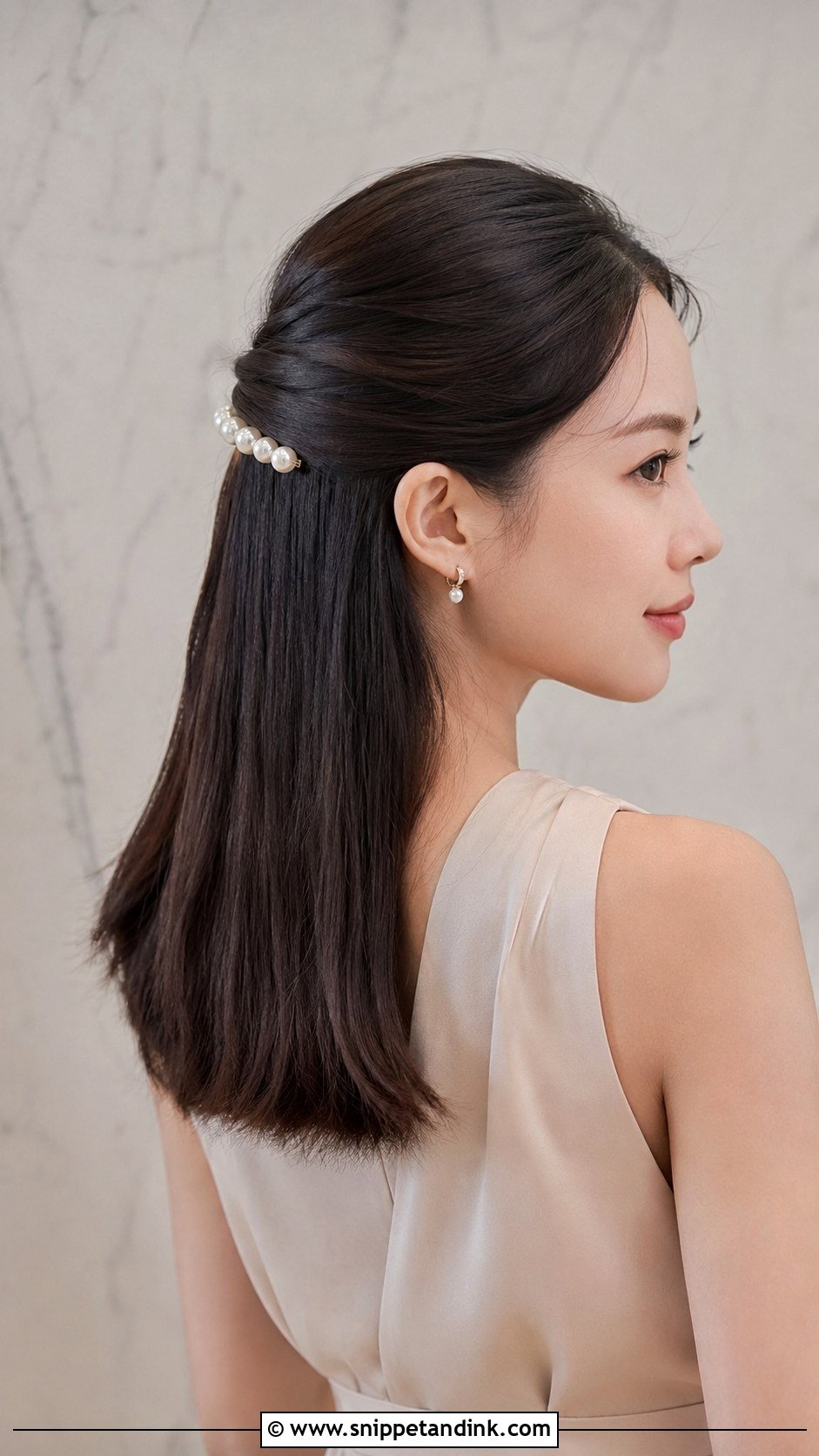 Half Up Half Down Straight Hair Wedding Guest - Snippet and Ink - 20 Half-Up Half-Down Wedding Guest Hairstyles