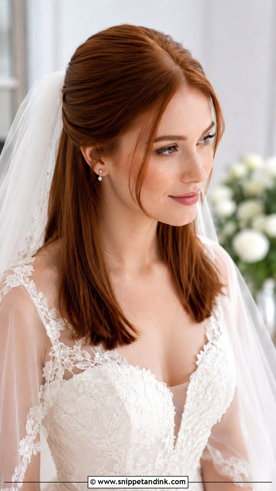 Half Up Half Down Straight Style - Snippet and Ink - 20 Bride Hairstyles Straight Hair