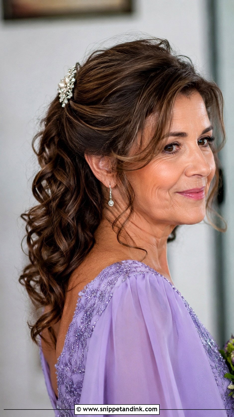 Half Up Half Down Style with Curls - Snippet and Ink - 20 Mother of the Bride Hairstyle Ideas