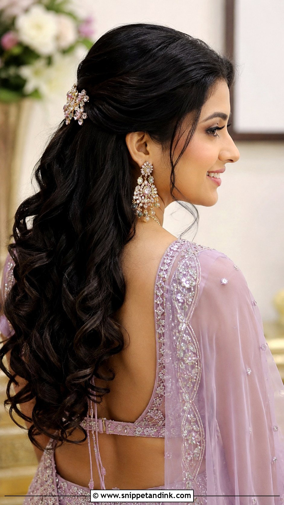 Half Up Half Down Style - Snippet and Ink - 20 Hairstyles for Desi Weddings