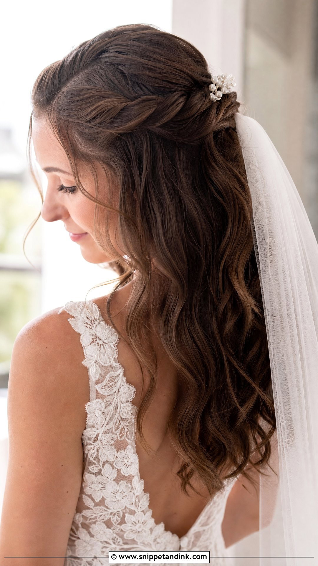 Half Up Half Down Summer Bridal Hair - Snippet and Ink - 20 Summer Bridal Hair Ideas