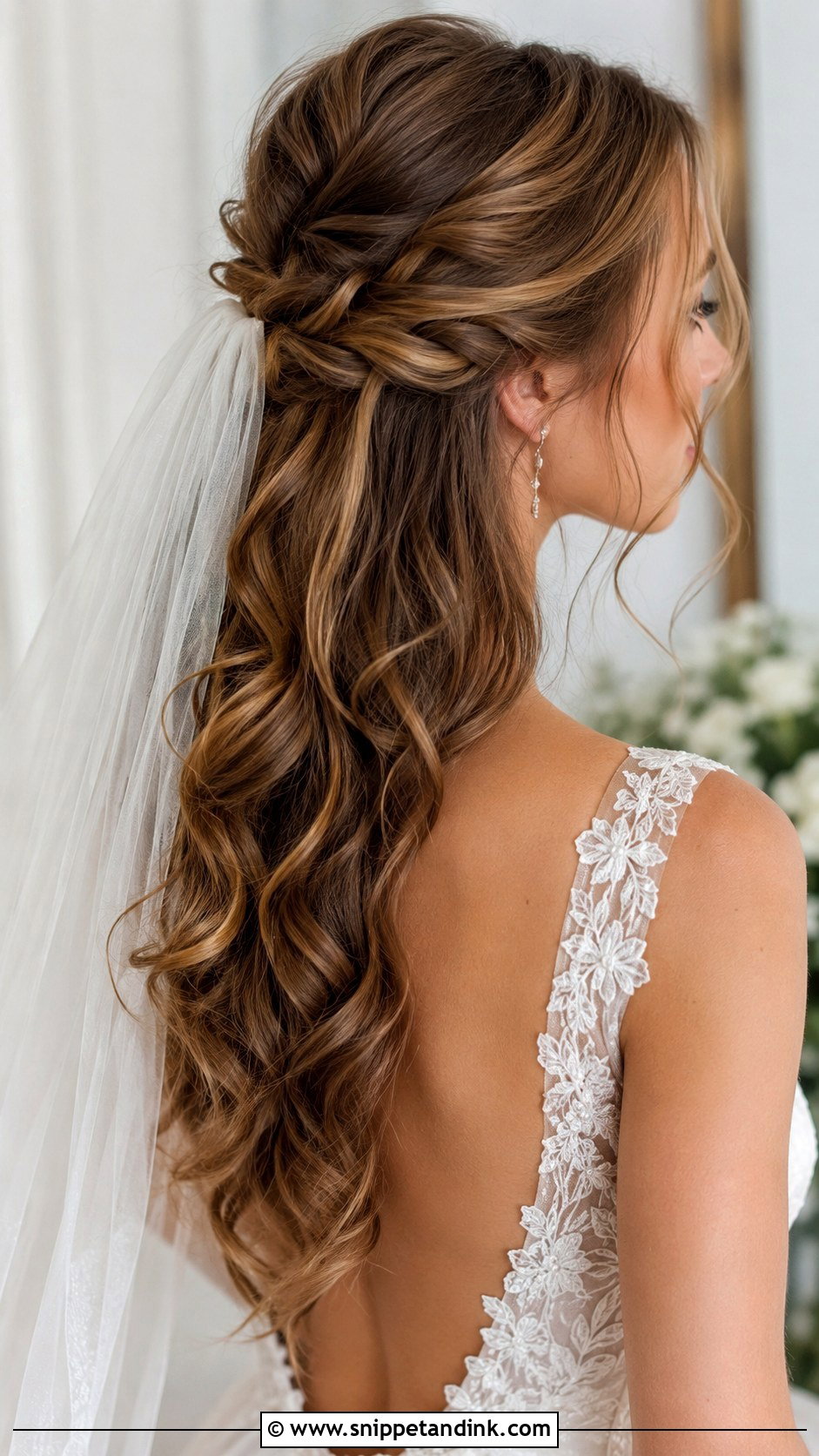 Half Up Half Down Updo - Snippet and Ink - 30 Wedding Updo Hairstyles