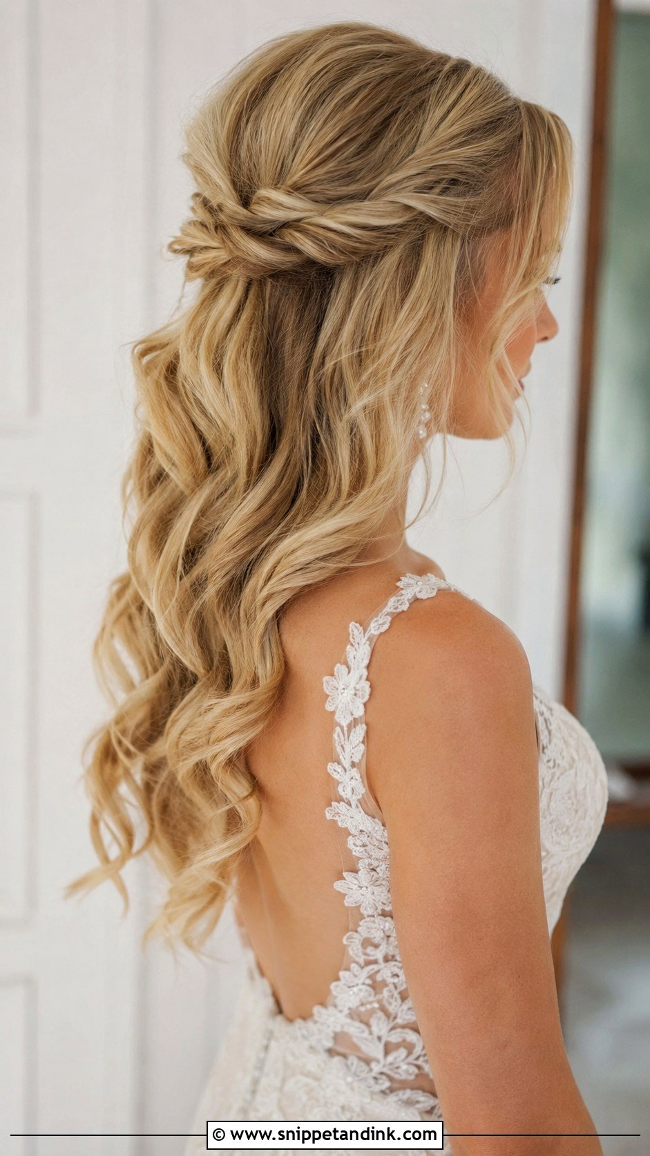 Half Up Half Down Updo - Snippet and Ink - 25 Updo Wedding Hairstyles for Long Hair