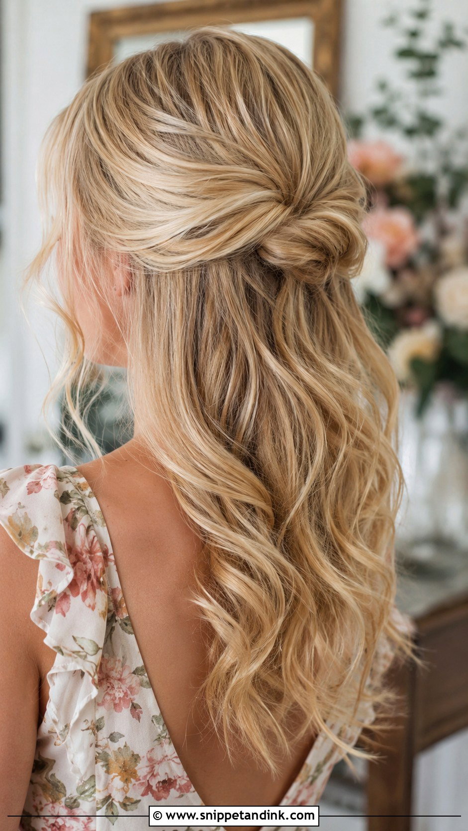 Half Up Half Down Updo - Snippet and Ink - 30 Wedding Guest Updo Ideas