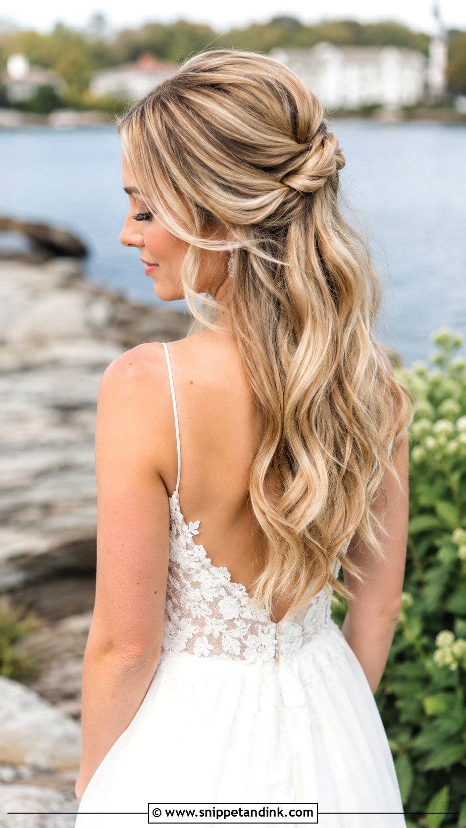 Half Up Half Down Updo for Medium Hair - Snippet and Ink - 25 Up Dos for Medium Hair Wedding Ideas