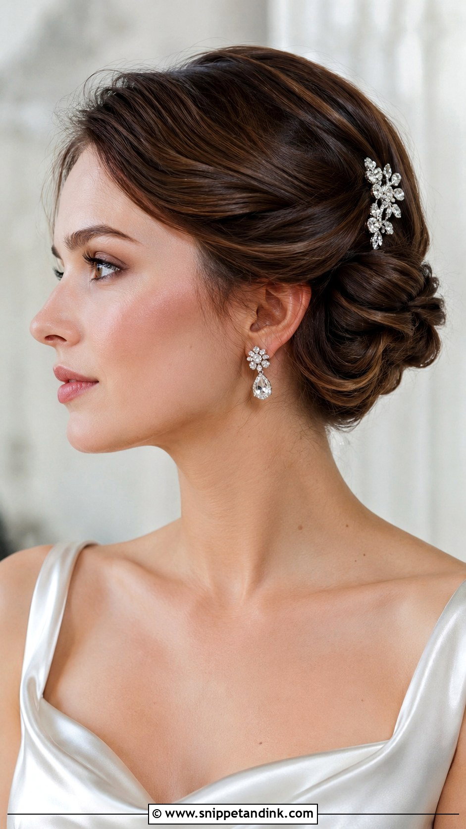 Half Up Half Down Updo for Short Hair - Snippet and Ink - 20 Short Updo Wedding Hairstyles