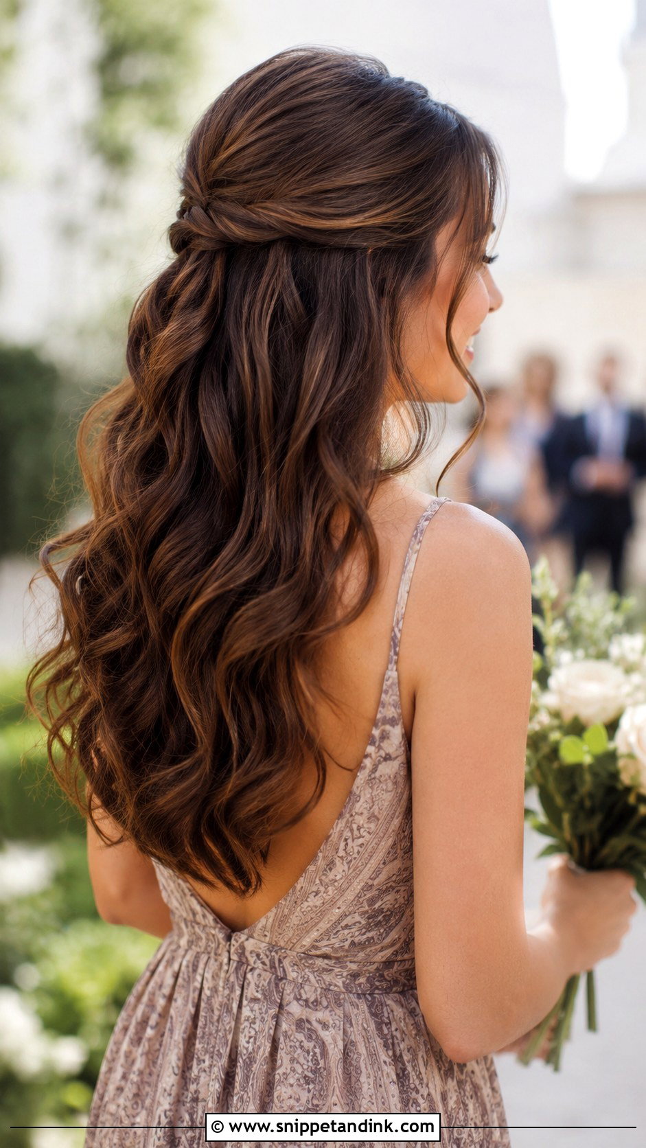 Half Up Half Down Waves - Snippet and Ink - 20 Bridal Guest Hairstyles
