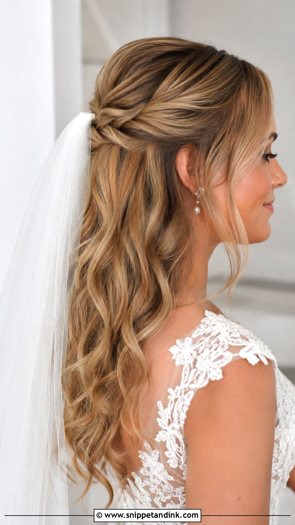 Half Up Half Down Waves - Snippet and Ink - 20 Wedding Hairstyles for Women