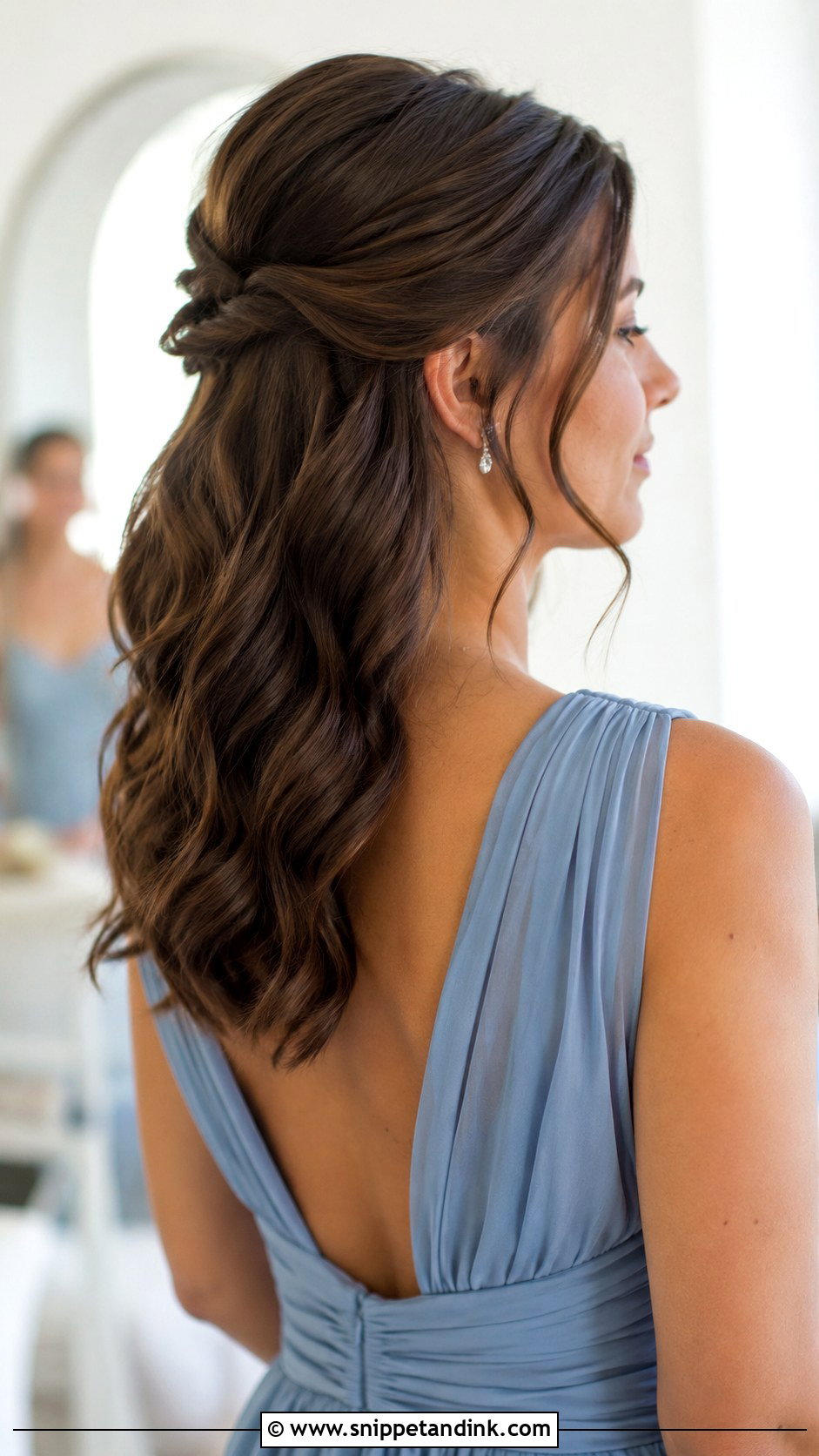 Half Up Half Down Waves For Bridesmaids - Snippet and Ink - 20 Bridesmaid Hair Styles Half Up Half Down Medium Length