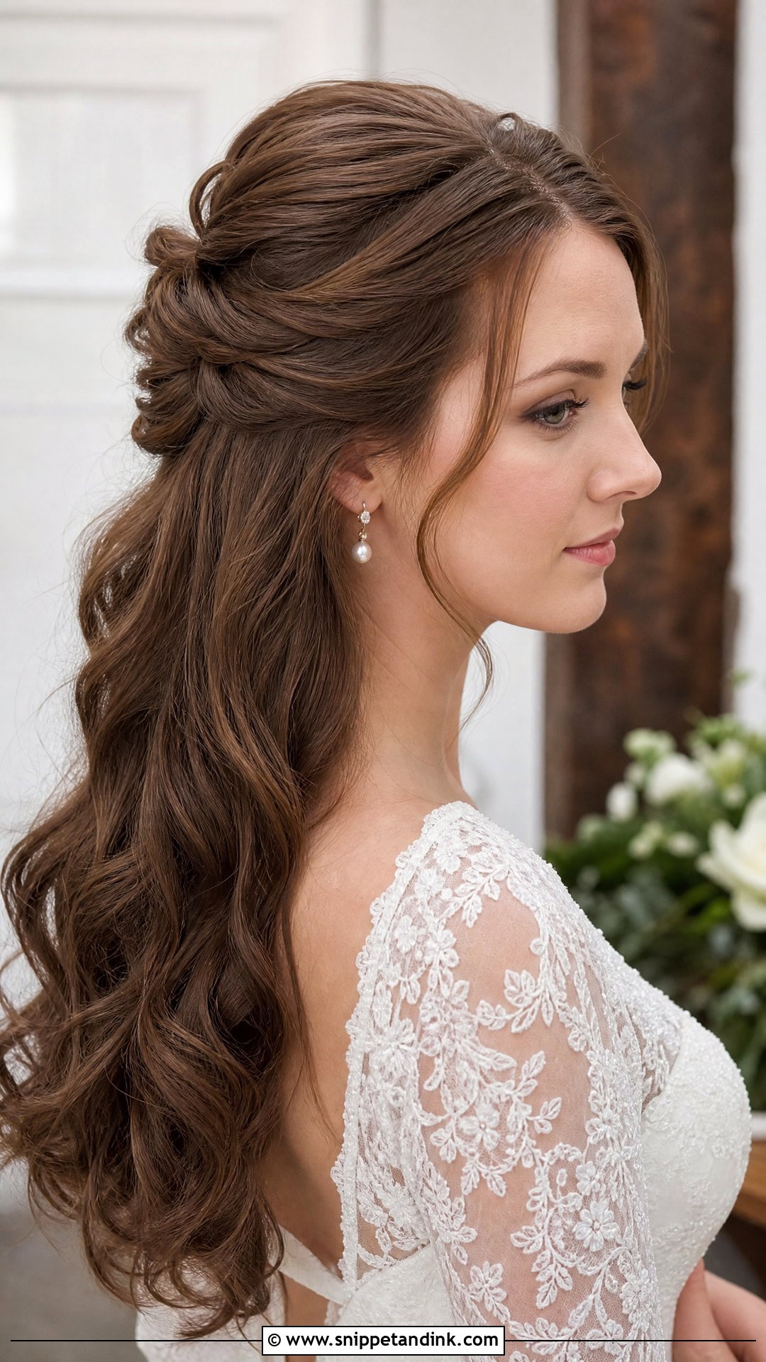 Half Up Half Down Wavy Wedding Hair - Snippet and Ink - 20 Wavy Hair Wedding Hairstyles