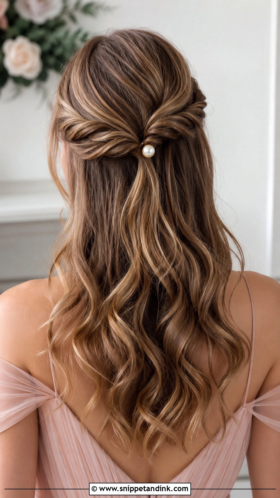 Half Up Half Down Wedding Guest Hair - Snippet and Ink - 25 Hair Inspo for Wedding Guest Ideas