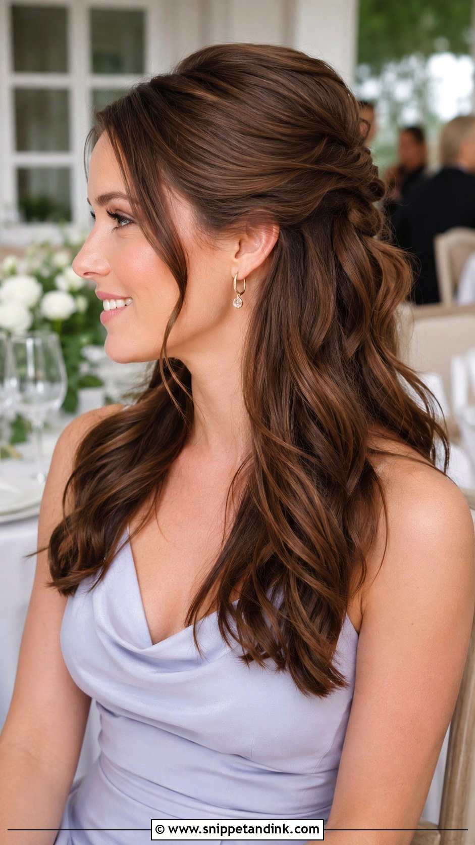 Half Up Half Down Wedding Guest Hair - Snippet and Ink - 15 Hairstyles for Friends Wedding