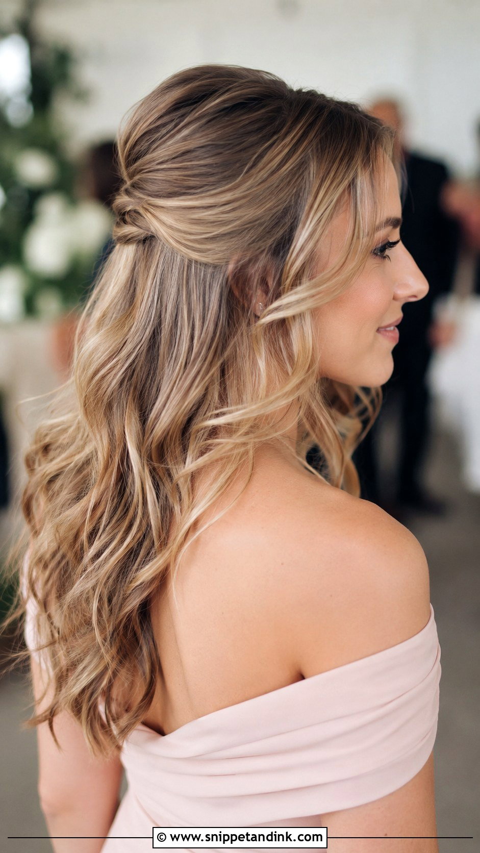 Half Up Half Down Wedding Guest Hair - Snippet and Ink - 20 Hair Inspiration Wedding Guest Ideas
