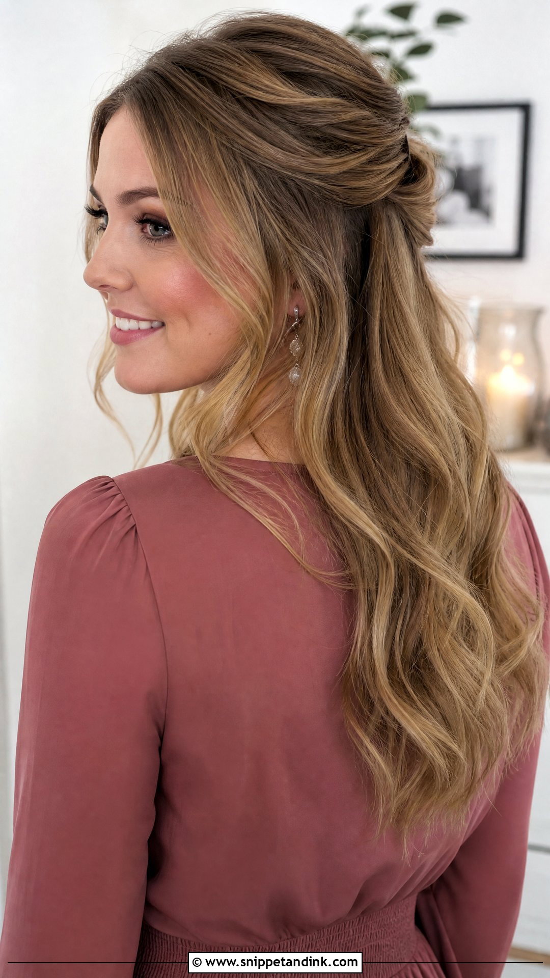 Half Up Half Down Wedding Guest Hairstyle - Snippet and Ink - 15 Fall Wedding Guest Hairstyles
