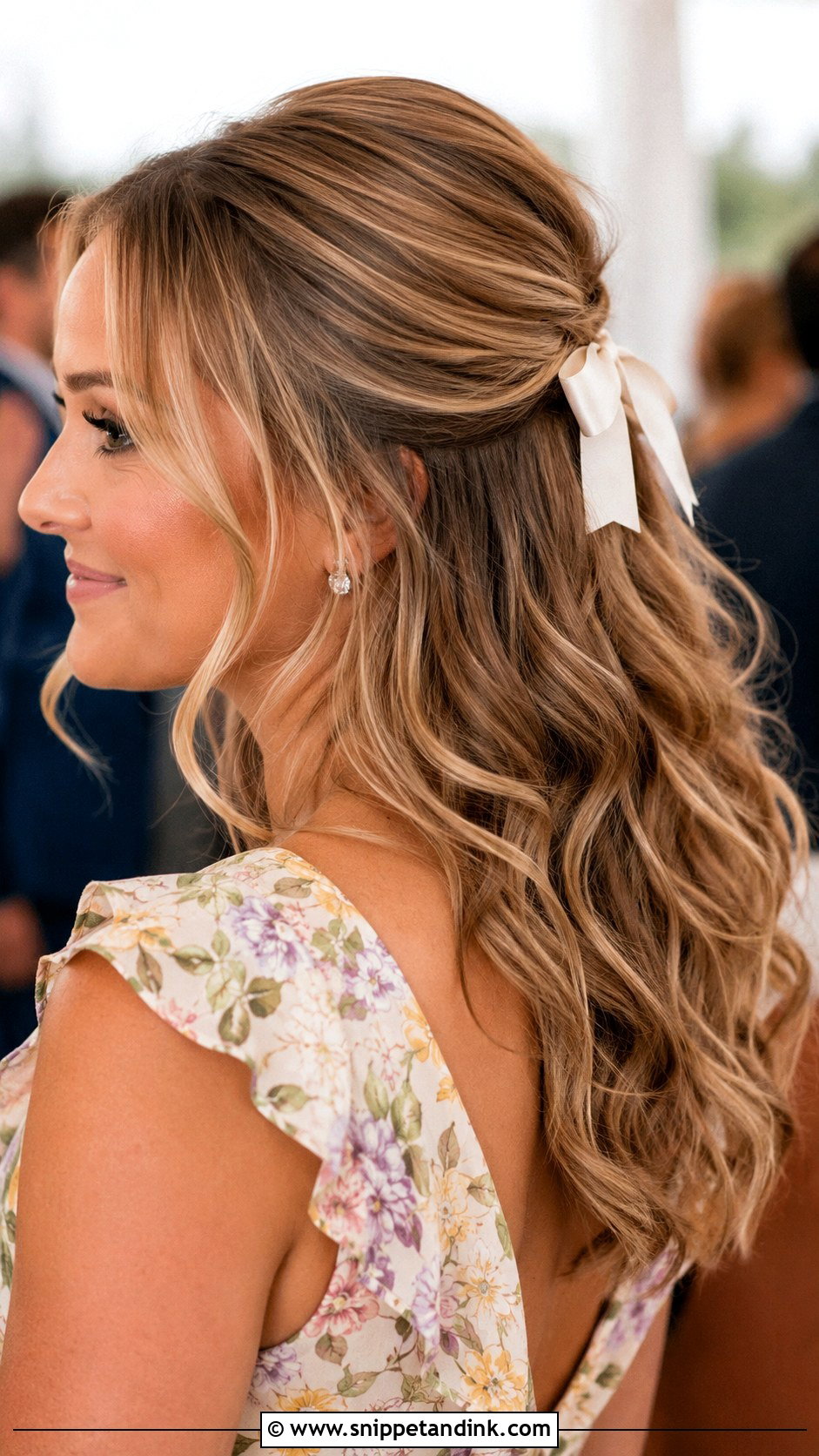 Half Up Half Down Wedding Guest Hairstyle - Snippet and Ink - 15 Summer Hairstyles for Wedding Guest