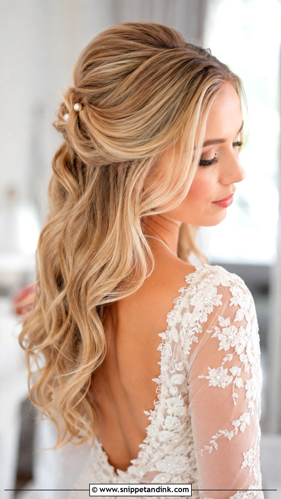 Half Up Half Down Wedding Hair - Snippet and Ink - 15 Wedding Hair Down Out of Face Ideas