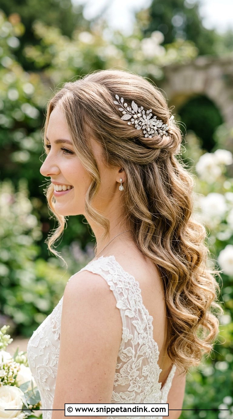 Half Up Half Down Wedding Hair - Snippet and Ink - 20 Bridal Hair Styling Ideas