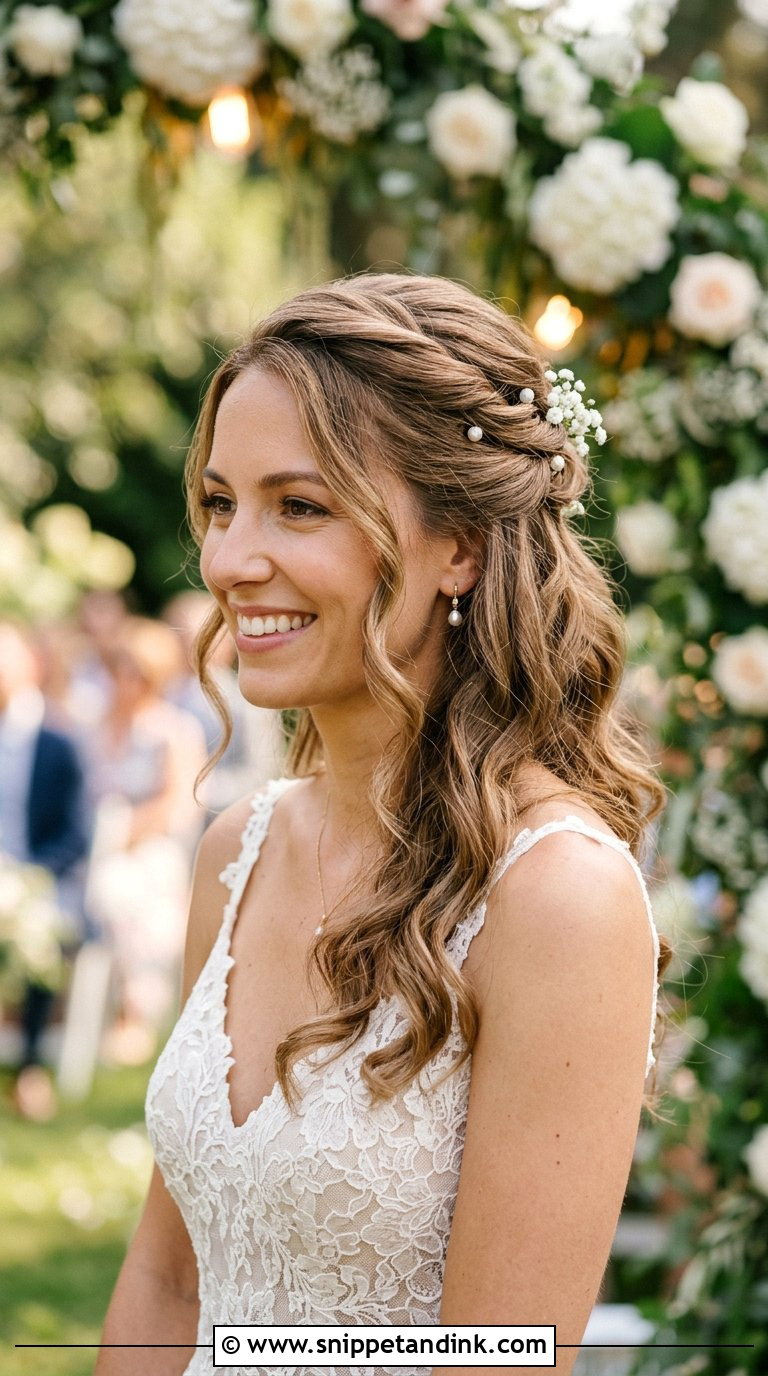 Half Up Half Down Wedding Hair - Snippet and Ink - 20 Bride Hair Ideas
