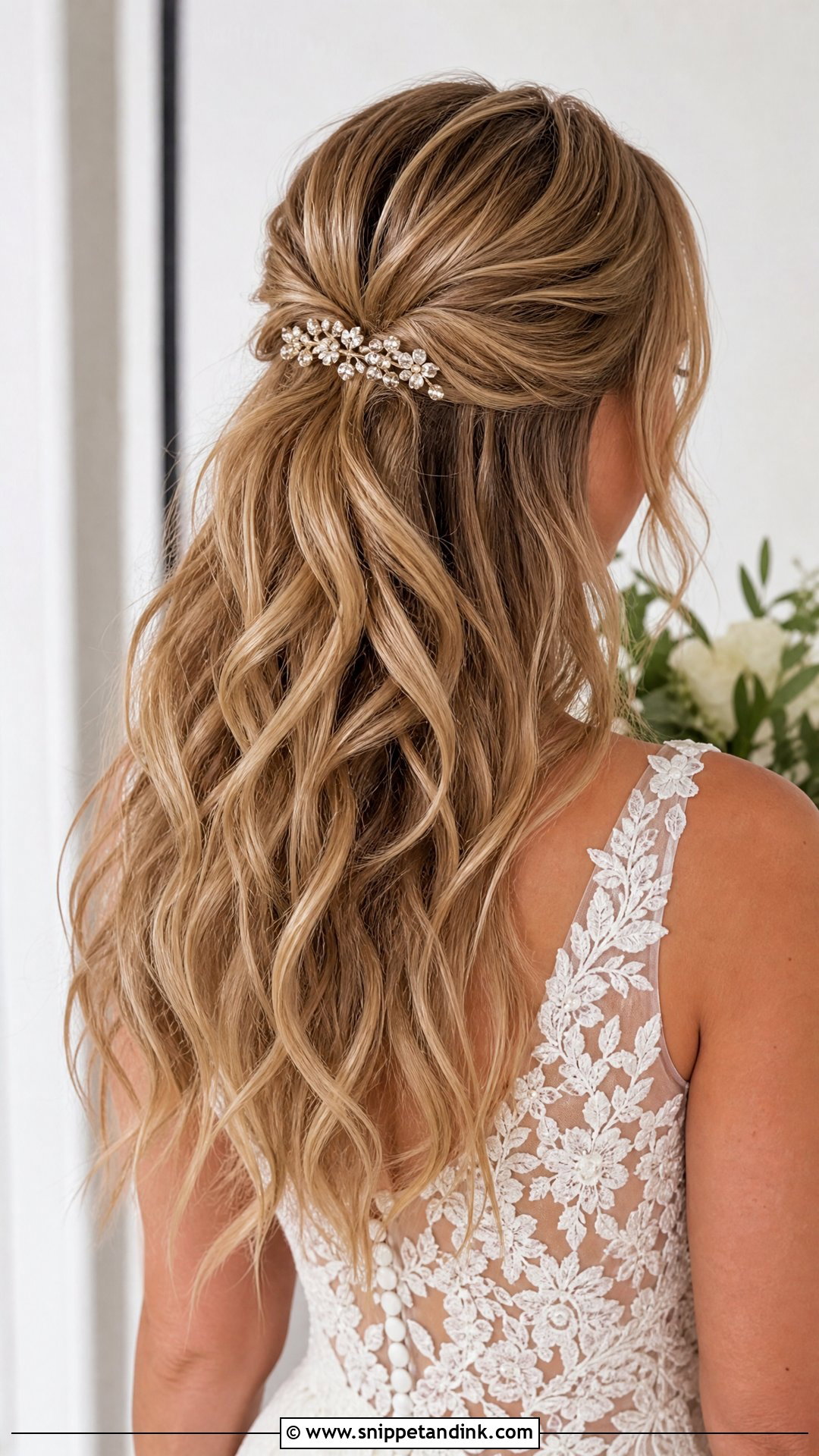 Half Up Half Down Wedding Hair - Snippet and Ink - 20 Hair Design for Wedding Ideas