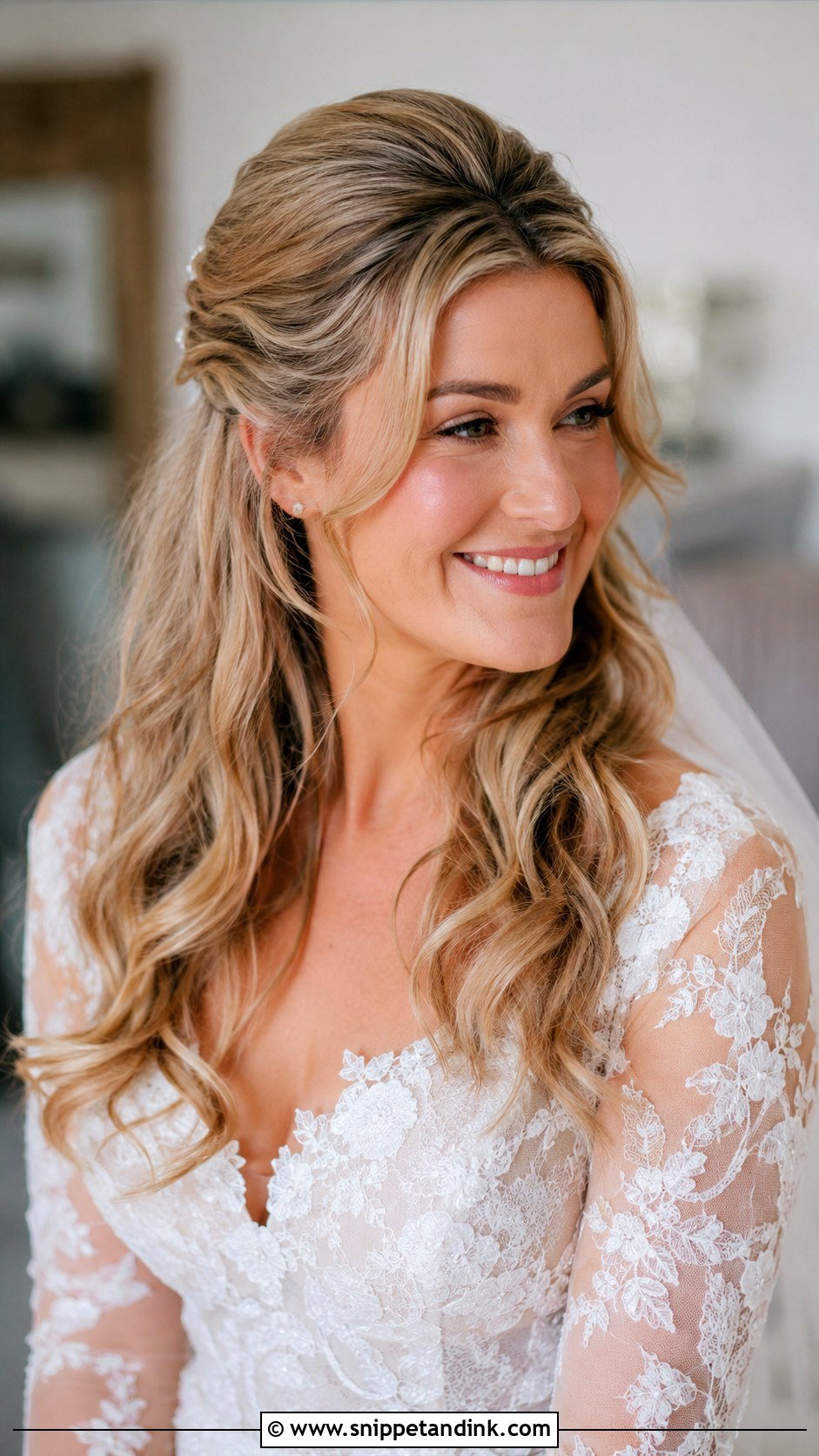 Half Up Half Down Wedding Hair - Snippet and Ink - 20 Hair for Marriage Ideas