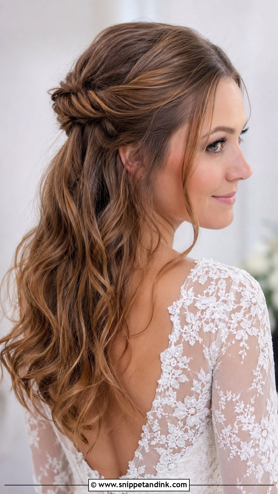 Half Up Half Down Wedding Hair - Snippet and Ink - 20 Hair Model for Wedding Ideas
