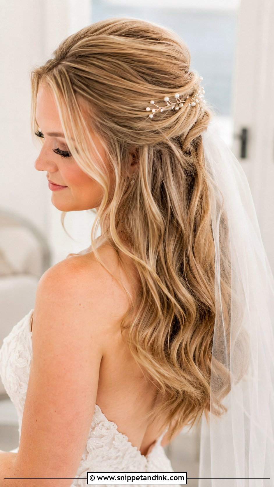 Half Up Half Down Wedding Hair - Snippet and Ink - 20 Hairdo for Long Hair Wedding Ideas