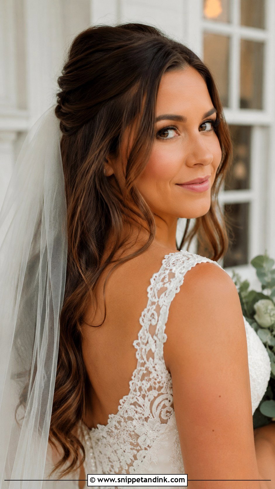 Half Up Half Down Wedding Hair - Snippet and Ink - 20 Pulled Back Wedding Hair Ideas