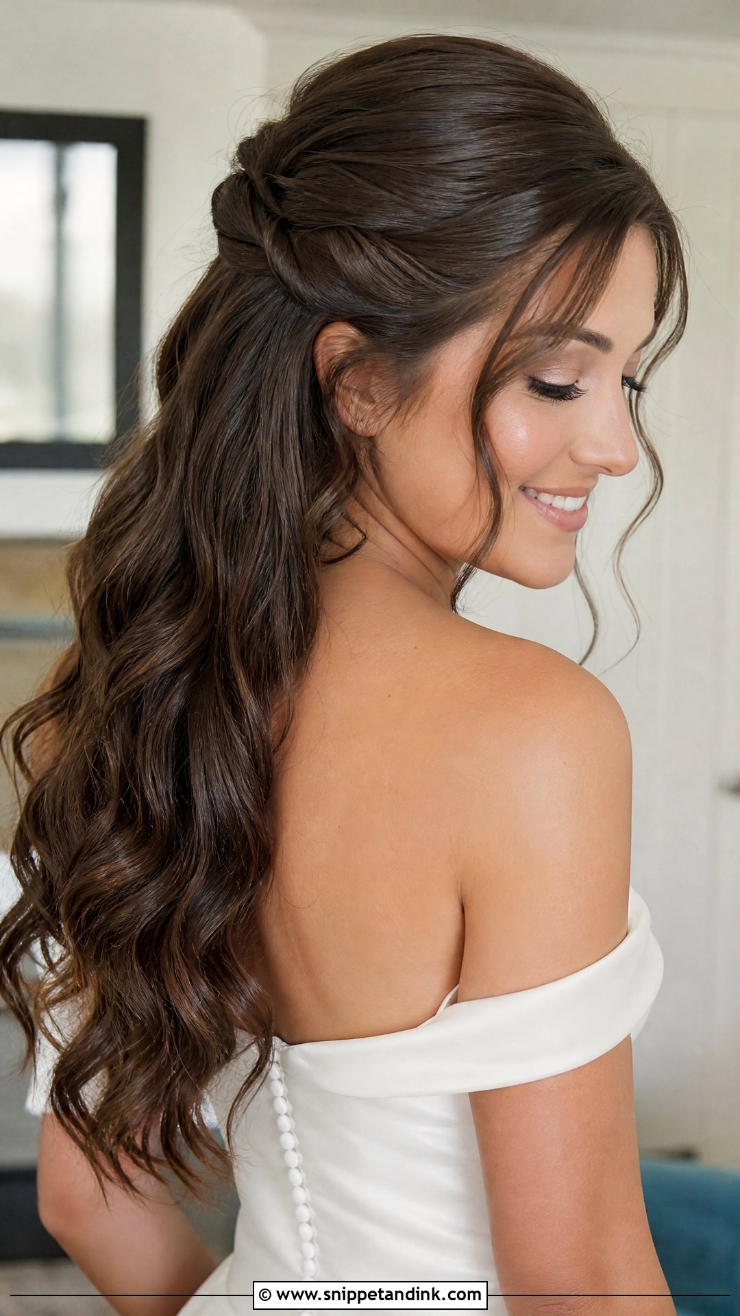 Half Up Half Down Wedding Hair - Snippet and Ink - 15 Elegant Hair for Wedding Ideas
