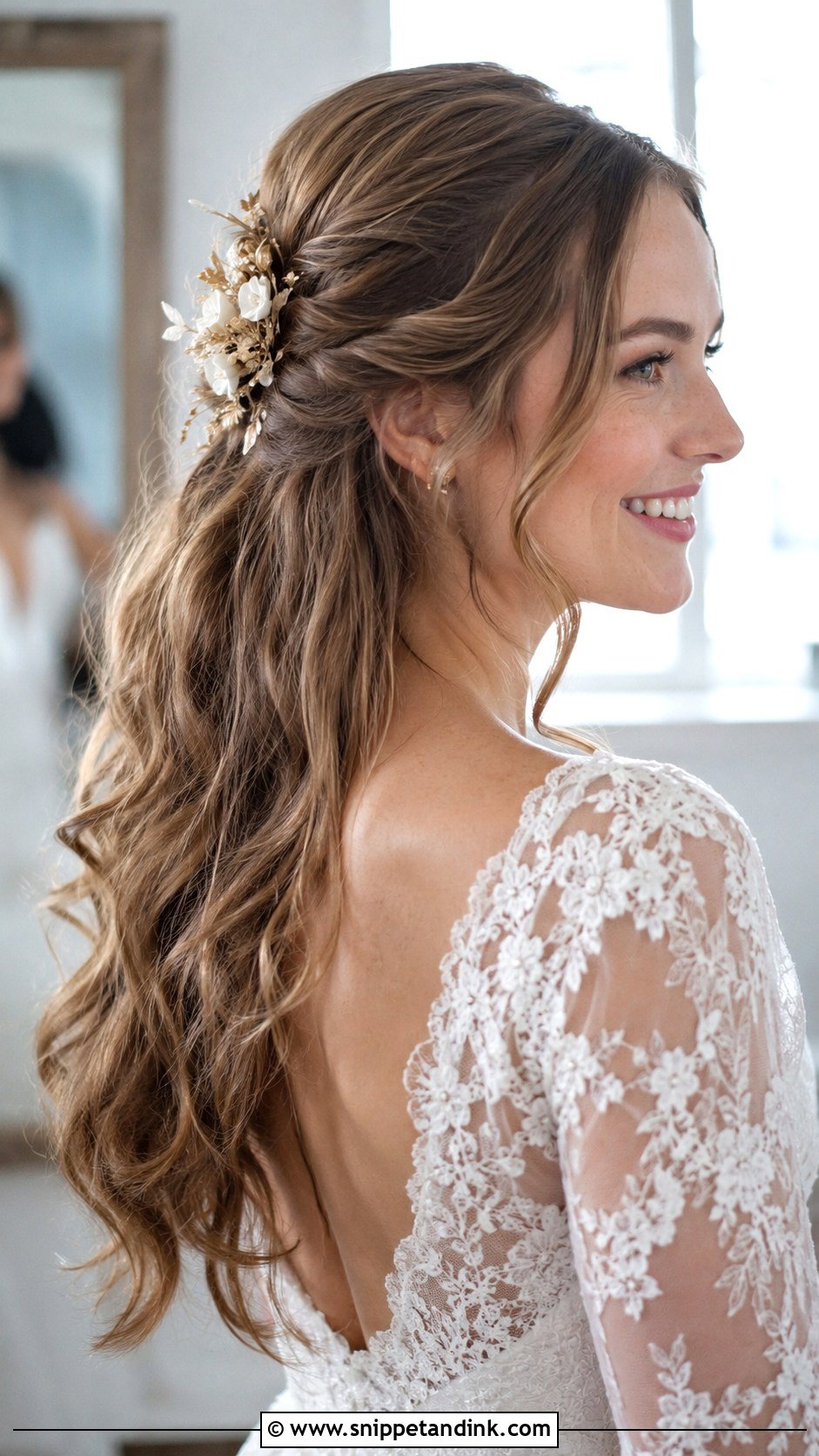 Half Up Half Down Wedding Hair - Snippet and Ink - 20 Simple Bride Hair Ideas