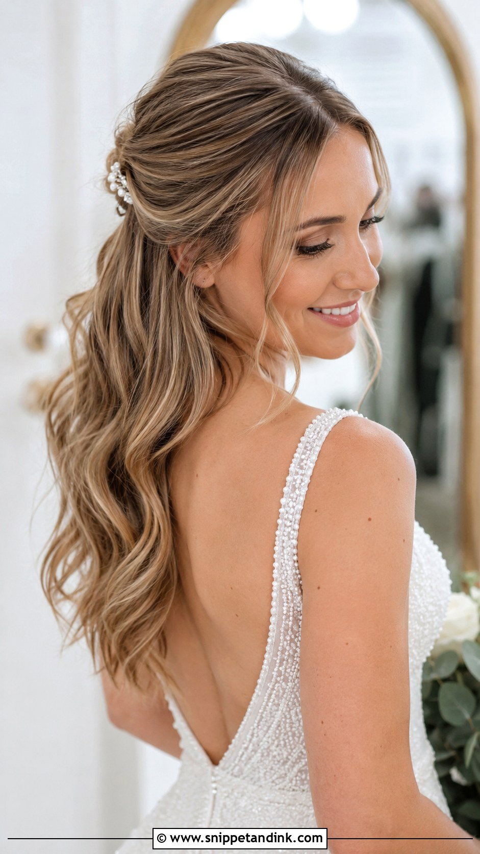 Half Up Half Down Wedding Hair - Snippet and Ink - 25 Bride Hair Styles