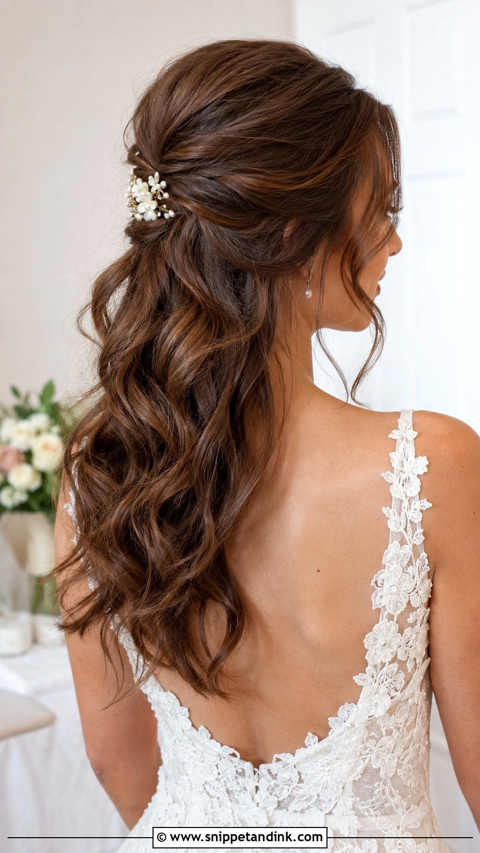 Half Up Half Down Wedding Hair - Snippet and Ink - 25 Classy Bridal Hair Ideas