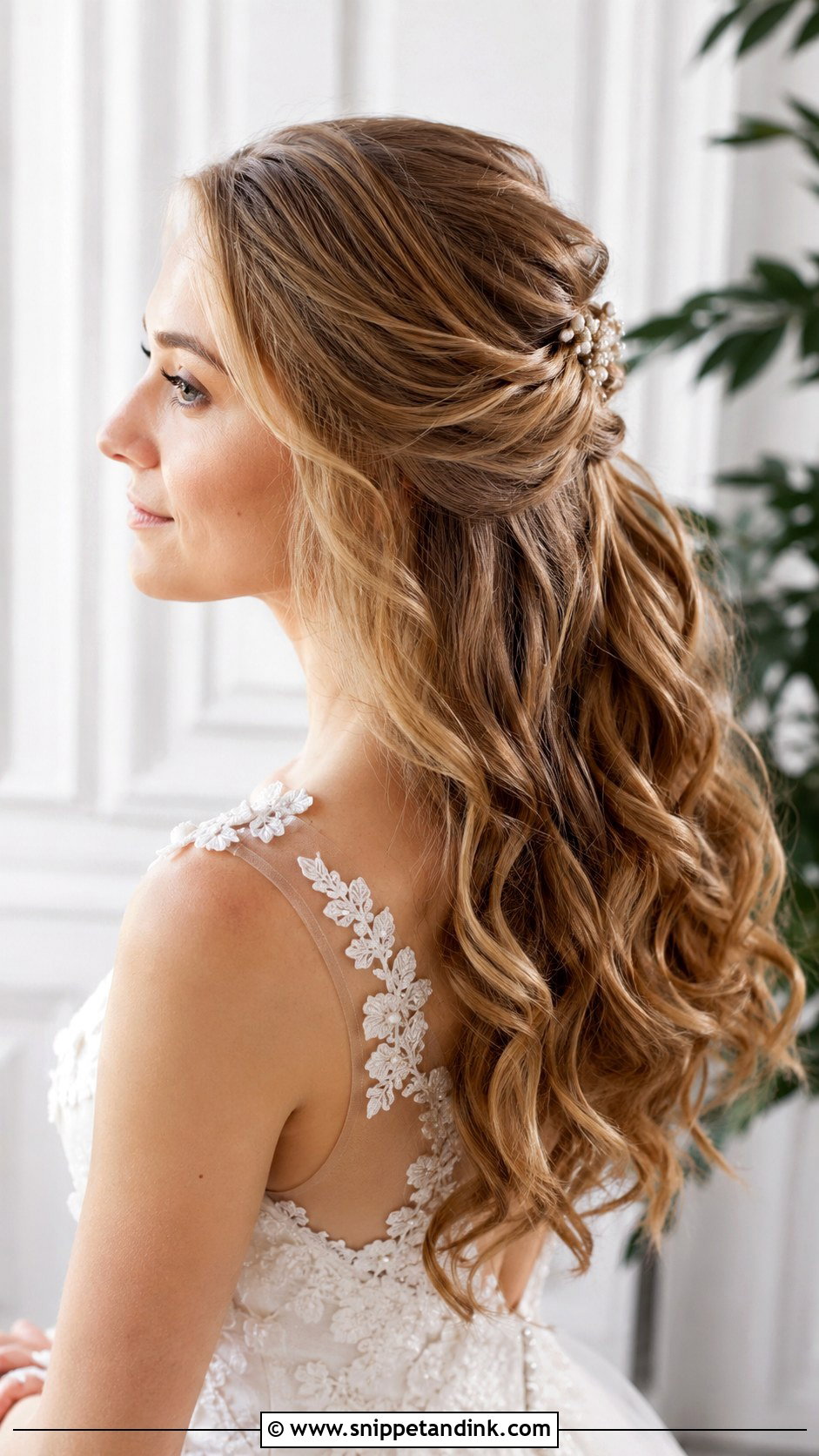 Half Up Half Down Wedding Hair - Snippet and Ink - 25 Easy Bridal Hairstyles